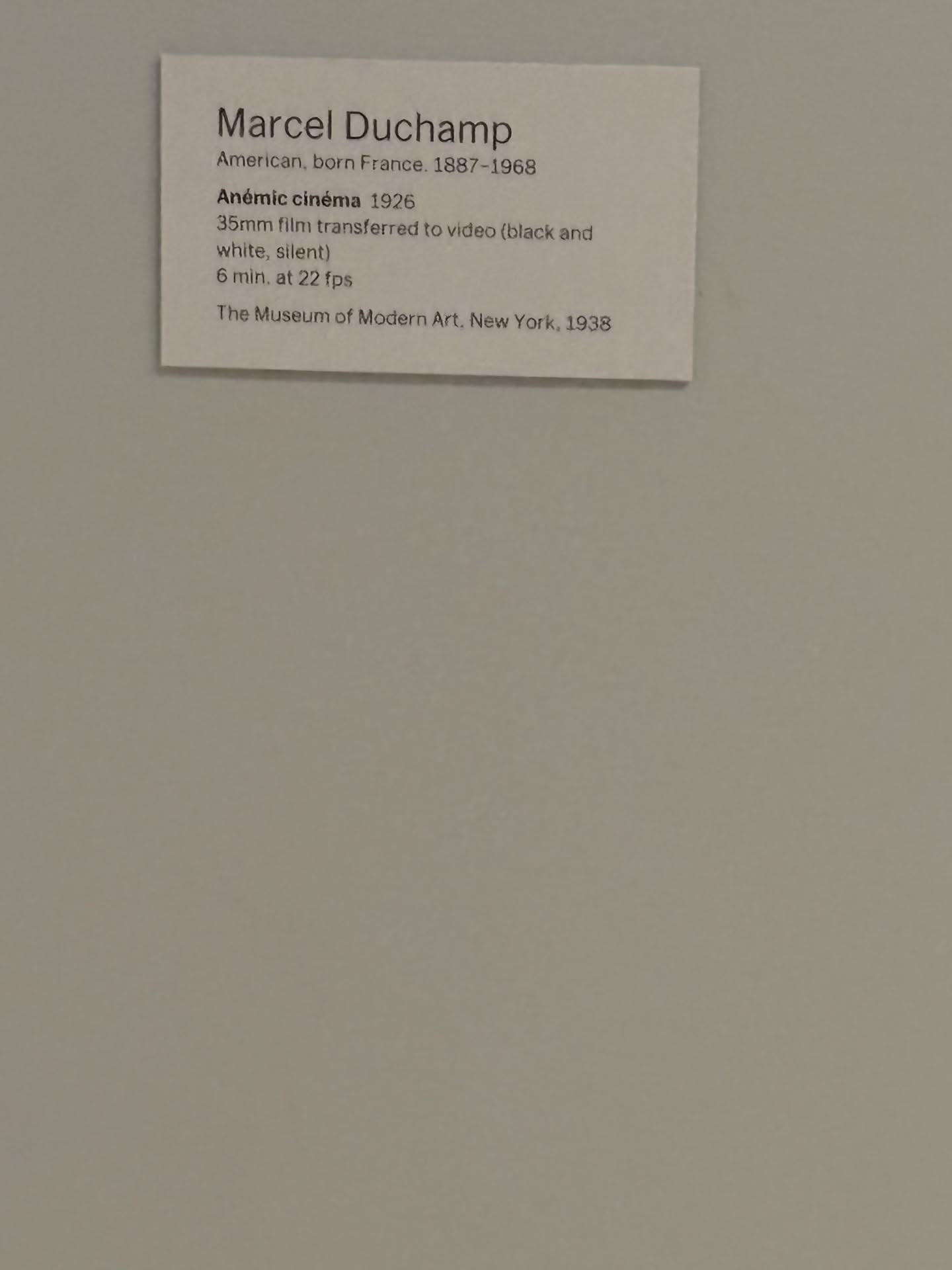 Marcel Duchamp's Anémic cinéma displayed at MoMA