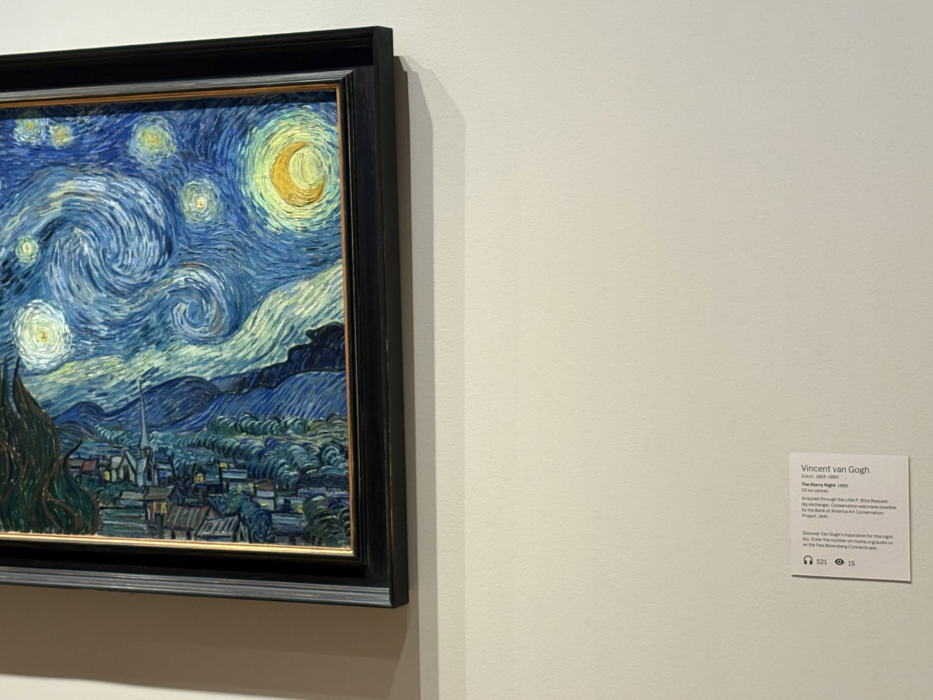 Vincent van Gogh's The Starry Night displayed at MoMA